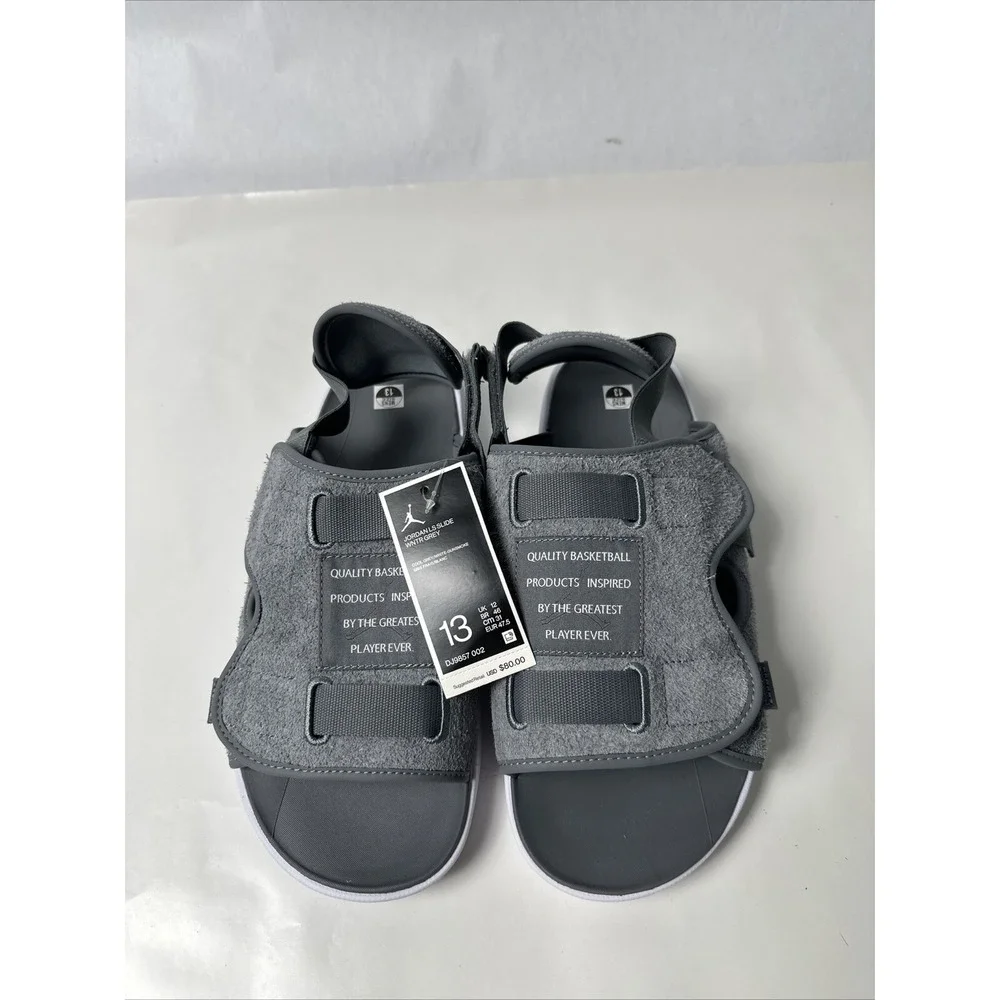 Air Jordan LS Men's Slide Sandals Cool Grey-White DJ9857-002 Size 13 Mens